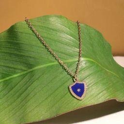 Zaveri Pearls Blue Enamel Contemporary Classy Pendant & Chain-ZPFK17205-23