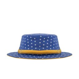 Nino Bambino Boys Blue Printed Organic-Cotton Crown Hat-image-15