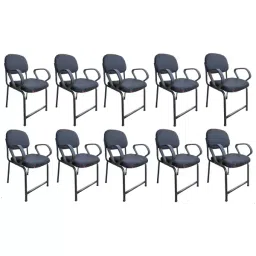 MR Plastic Visitor Chair Black (Set of 10 Pcs)-2