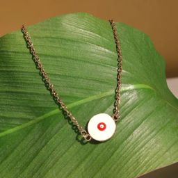 Zaveri Pearls Gold Tone Classy Contemporary Minimal Evil Eye Pendant & Chain-ZPFK17209-64