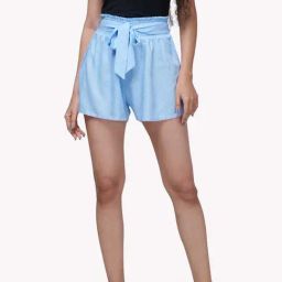 VASTRADO Sky Blue Printed Shorts-image-31