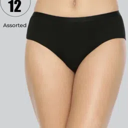 Lyra Assorted Color Cotton Hipster Panties - Pack Of 12-image-17