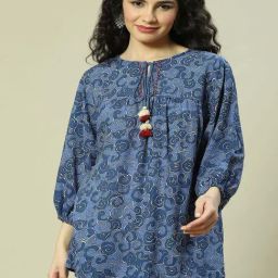 Rangriti Blue Printed Top-image-44