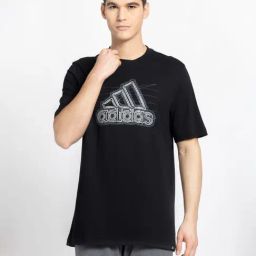 Adidas Black Regular Fit Printed Sports T-Shirt-image-71