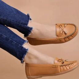 Shoetopia Women's Tan Casual Loafers-picture-16