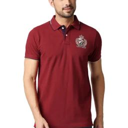 Basics Rhubarb Cotton Muscle Fit Polo T-Shirt-picture-18