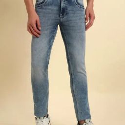 Cantabil Blue Regular Fit Solid Denim Jeans-image-50