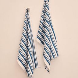 Ariana White & Blue 2 Pieces Striped Cotton Highly Absorbent Soft Kitchen Towels-9