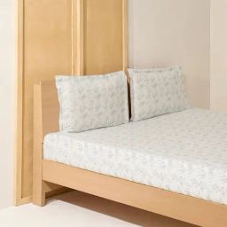 Westside Home Blue Botanical Printed King Bed Sheet Set-image-69