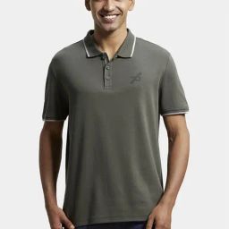 Jockey 3911 Dark Olive Super Combed Cotton Rich Half Sleeves Polo T-Shirt (Logo Design May Vary)-image-100