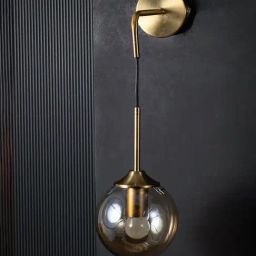 Whispering Homes Retro Style Glass Ball Metal Wall Light-7