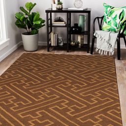 Story@home Brown Geometric Bhadoi Carpet-22