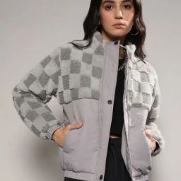 Campus Sutra Grey Regular Fit Jacket-image-94