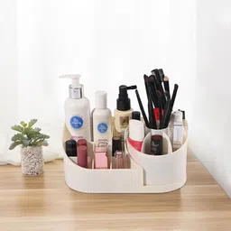 Kuber Industries Off White Pack of 2 Rotating Skincare & Makeup Organizer Stand-39
