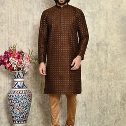 RANAK Men Ethnic Motifs Regular Kurta with Churidar-picture-13