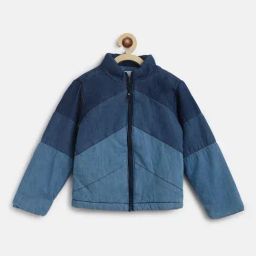 Tales & Stories Kids Blue Color Block Full Sleeves Jacket-image-84