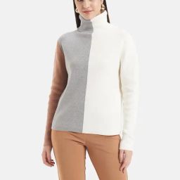 Kazo White & Grey Color-Block Pullover-picture-29