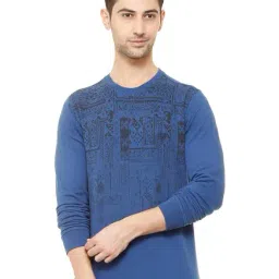 Allen Solly Dark Blue Cotton Printed Sweatshirt-picture-42
