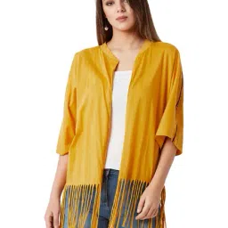 Miss Chase Mustard Textured Shrug-12