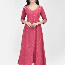 Span Dark Pink Embellished A Line Kurta-image-42