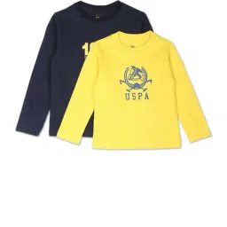U.S. Polo Assn. Kids Yellow & Blue Cotton Printed Full Sleeves T-Shirt (Pack of 2)-image-71