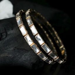 Priyaasi Golden Classic Bangle - Set of 2-image-2