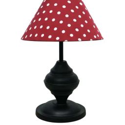 Homesake Red & Black Metal Cone-Shaped Table Lamp With Fabric Shade image 3