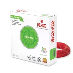 Polycab 1 Sq.mm 1 Core HR-FRLS-H-LF Green Wire Red (300 m)-46
