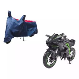 Auto Pearl Waterproof Two Wheeler Cover For Kawasaki Ninja H2R (Red & Blue)-image-16