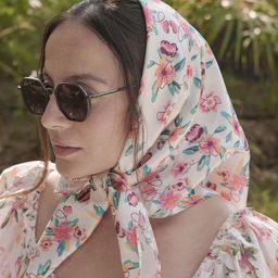 Hair Drama Co. Women Bloom Floral Print Silk Satin Bandana Head Wrap Scarf-image-40