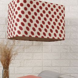 Grated Ginger Red & White Mandala Pattern Rectangle Hanging Light-32
