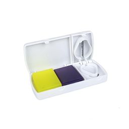 SHREETA 2-in-1 Pill Cutter and Storage Box - Multi-Functional Medicine Cutter for Small and Large Pills - Includes Sharp Blade for Precise Tablet Splitting and Divider image 1