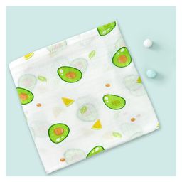 SYGA Baby Towel Avocado Print - White Green-image-15