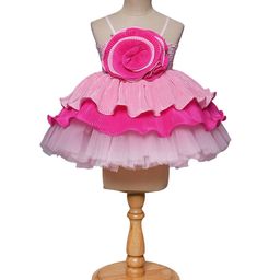TINY MINY MEE Sleeveless Striped & Floral Applique Detailed Dress - Pink-image-39