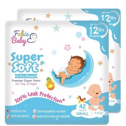 Fabie Baby Premium Diapers S Size, 12 Hours Absorption, Anti Rash diapers & Tested In USA, Small, 84 Count-image-40