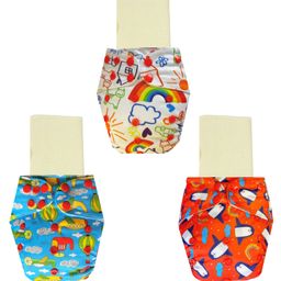 Dumbledo One Size Cloth Diaper with Hemp & Cotton Pad/Insert - Leak-Proof, Stylish, Superior Absorbency - Adjustable For 3 Months to 3 Years, Pack of 3-image-84