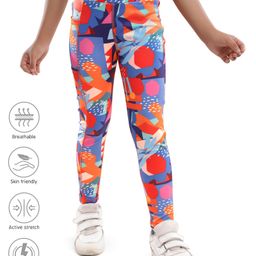 Pine Active Full Length Super Stretch Leggings with Abstract Print - Navy Blue-image-94
