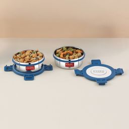 HAZEL Stainless Steel Storage Containers for Kitchen, Air Tight & Leak Proof, 360 ml, Tiffin Box Set of 2-image-27