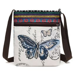 SYGA Women's Jacquard Cloth Material With Butterfly Pattern, Sling Bag (Blue)-image-20