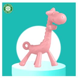 The Cheeky Kidzz Baby Soft Silicone Giraffe Flexible Bendable Massager Teether Feeder For Soothing Gums BPA Free (PINK)-14