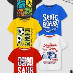 YK X Trampoline Boys Typography 5 Printed T-shirt-image-96