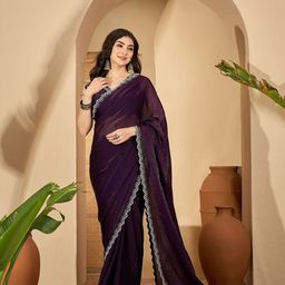 Sangria Beads and Stones Embellished Saree With Unstitched Blouse-image-23