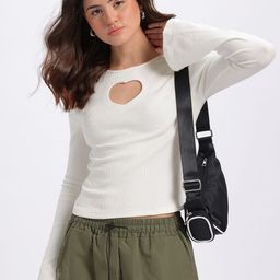 glitchez Heart Slice Cut-Out Ribbed Fitted Top-image-61