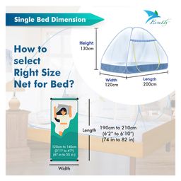 Evafly Mosquito Net for Single Bed Foldable Strong Net Lightweight - Blue image 5