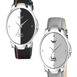 Hala Men Pack of 2 Printed Round Tang Regular Analogue Watches-1048-43