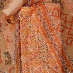 SHADOW & SAINING Floral Printed Beads And Stones Unstitched Dress Material-image-12