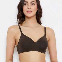 Clovia Brown Non Wired Padded T-Shirt Bra-image-39