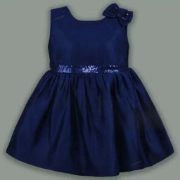 Wish Karo Kids Navy Blue Embellished Frock-image-61