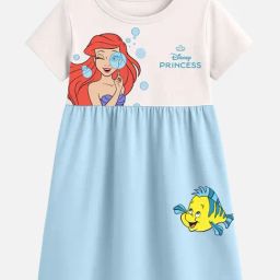 Nap Chief Girls White Cotton Relaxed Fit Character Based Casual Dress-image-86