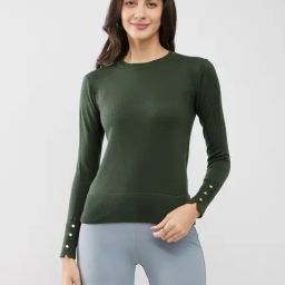 Fablestreet Olive Acrylic Regular Fit Sweater-picture-47